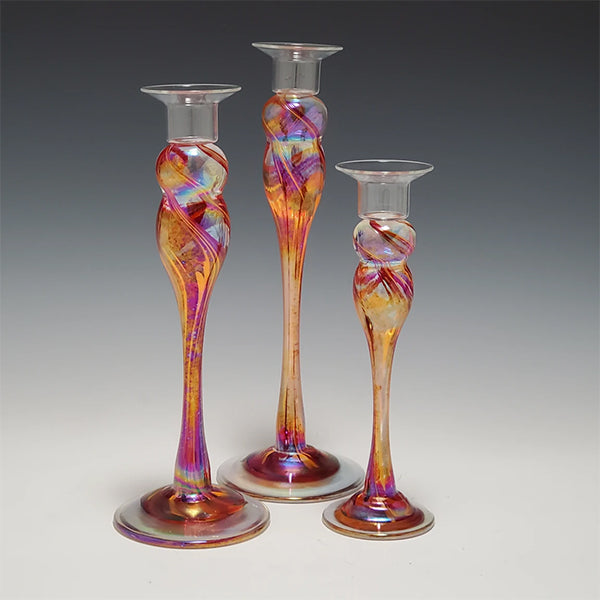 Candlestick Trio - Hot Mix iridescent