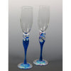 Champagne Glass Pair - Blue iridescent