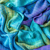 Mobius Shawl in Turquoise, Green, and Purple, Handwoven Rayon Yarn