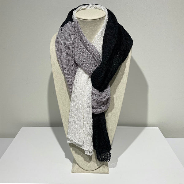 Rayon Scarf - Cream/Chrome/Black