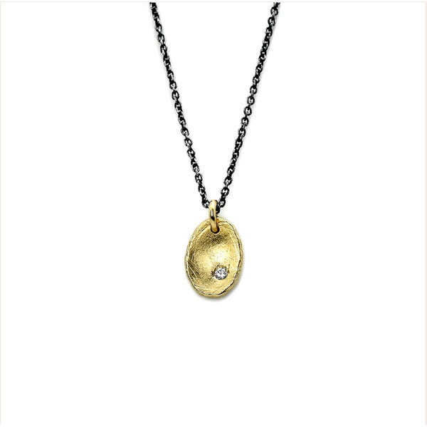 Diamond Gold Tab Necklace