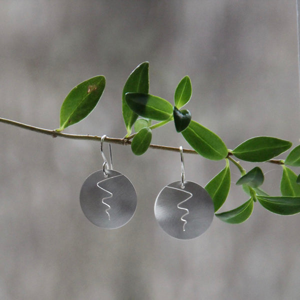 Squiggle Disc Earrings