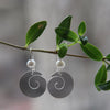 Spiral Disc with Pearl Earrings