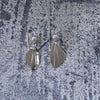 Wide Leaf Drop with Pearl Earrings