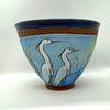 Egret Bowl by Jennifer Stas  7" x 4.25" side with two herons