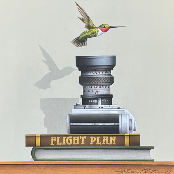 Flight Plan with Camera & Hummingbird - original painting