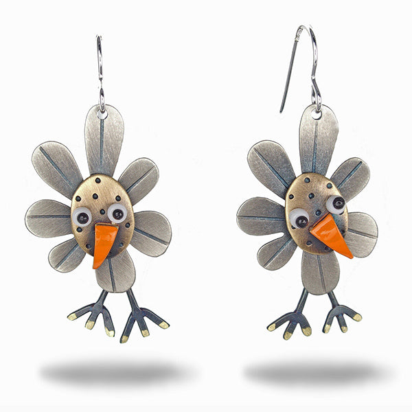 Flower Bird Earrings