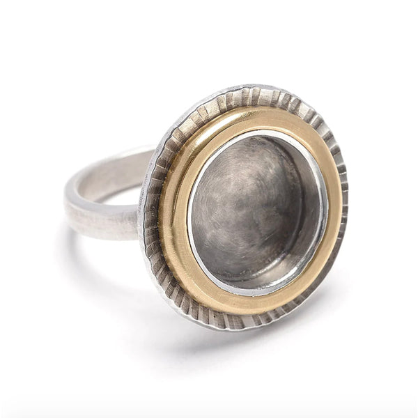 Oxidized Gold Circle Ring