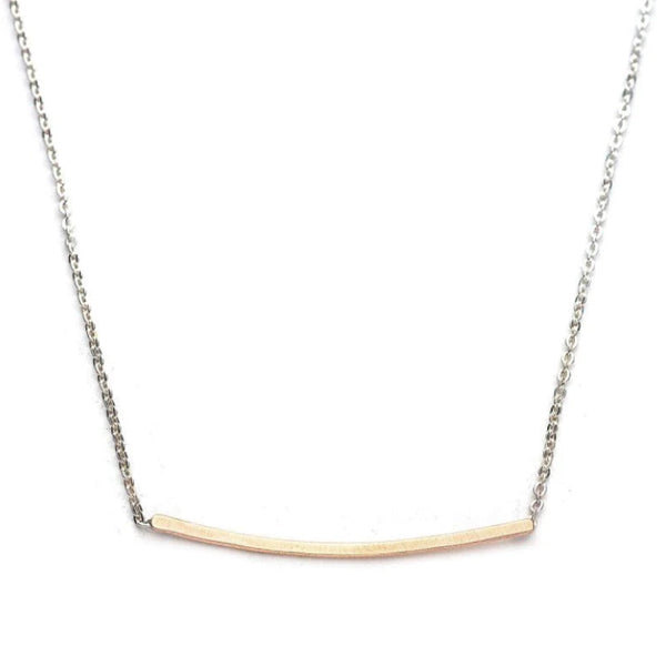 Simple 14kt goldfilled bar on sterling chain necklace