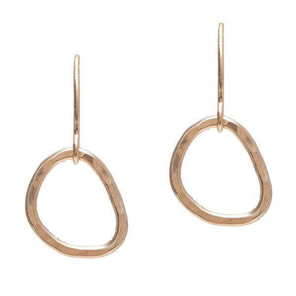 Hammered 14kt gold fill shape earring