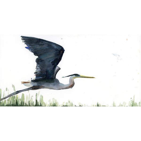 Heron in The Marsh II~ Original  watercolor