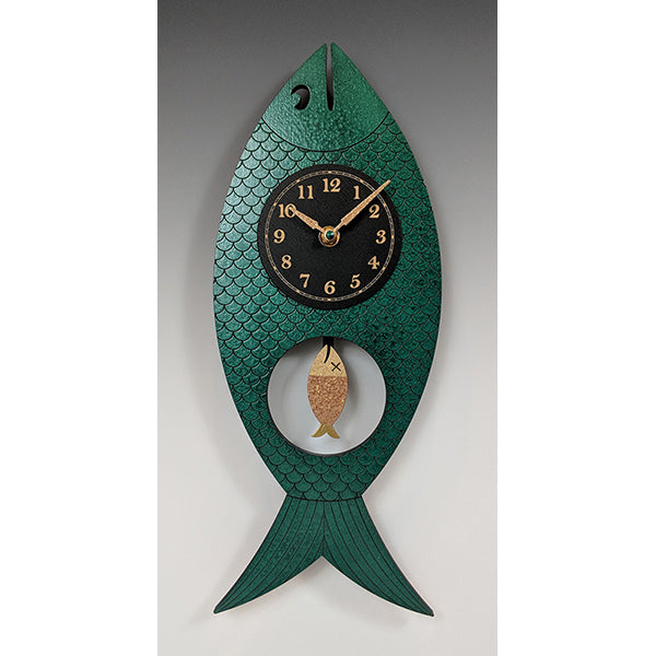 Wanda Fish Clock - Green