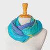 Mobius Shawl in Turquoise, Green, and Purple, Handwoven Rayon Yarn