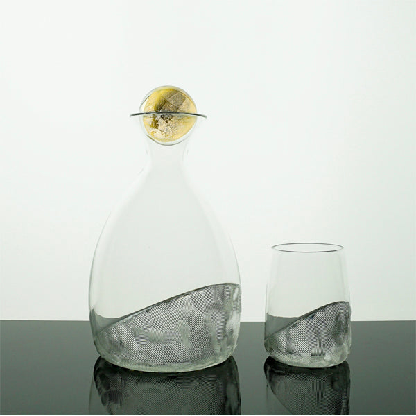 Horizon Barware Set Decanter and 2 Glasses in Crystal