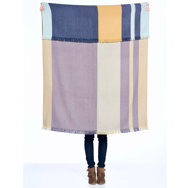 Alpaca Reversible Throw-Indigo Gold