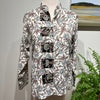 Mid Length Ivory Sage Floral Shirt