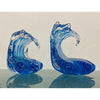 Textured Soft Blue  Glass Wave Sculpture