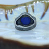 Hand-cut  Lapis Ring with Blue Sapphire on shank