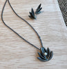 Small Bird of Paradise Earrings - oxidized sterling silver