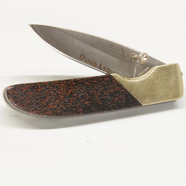 Liner Lock Knife with Clip - Wooly Mammoth Bone