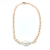 Malin choker, matte gold with white baroque pearl