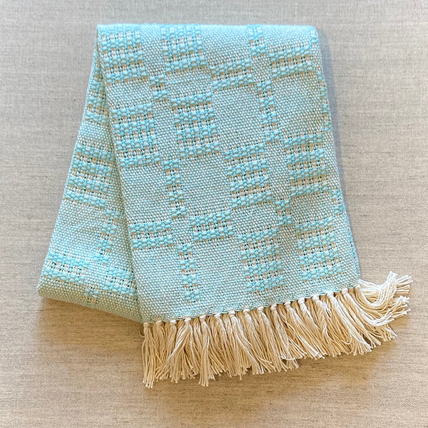 36"x50" Handwoven Cotton Lap Blanket - Turquoise