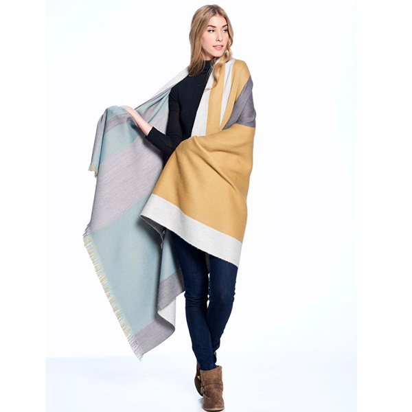 Alpaca Reversible Throw-Mustard Weed