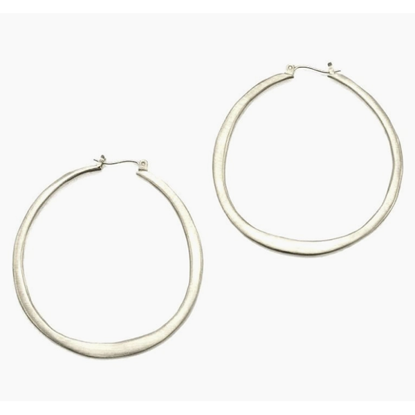 Hope Large Oval Hoop Earrings - Sterling Silver