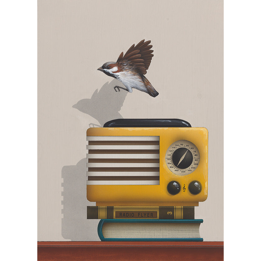 Radio Flyer   Book/Yellow Radio- giclee print