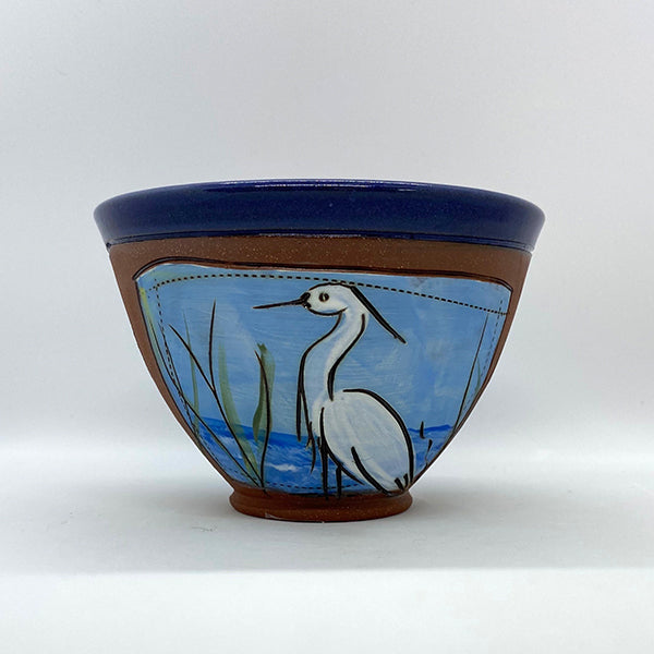 Egret Bowl - small, by Jennifer Stas, 5" x 3.5" front