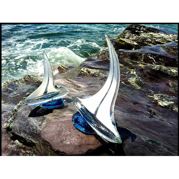Glass Sailboat Sculpture