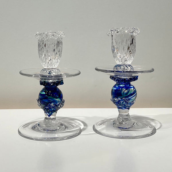 5" Ocean Splash Candlesticks  - pair