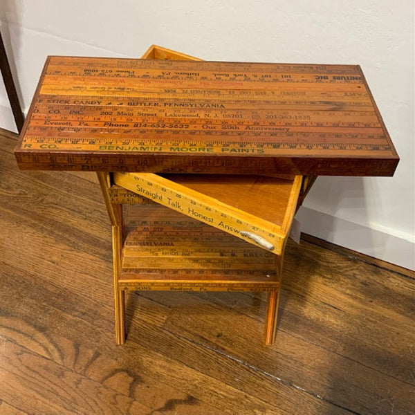 Yardstick Side Table with 2 drawers with horn pulls