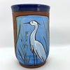 Round Egret Vase/Utensil Jar by Jennifer Stas  7"x4.25"