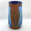 Round Egret Vase/Utensil Jar side view by Jennifer Stas  7"x4.25"