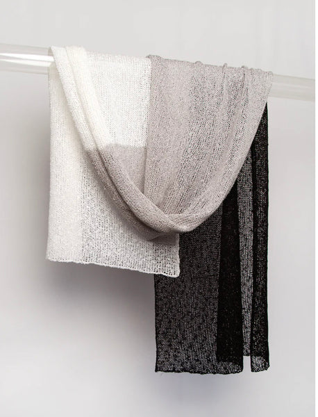 Rayon Scarf - White/Chrome/Black