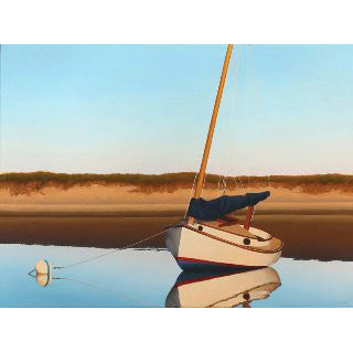 Catboat in the Shallows - lithograph