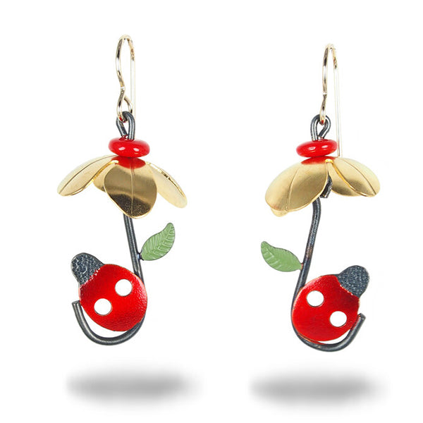 Ladybug Umbrella Earrings