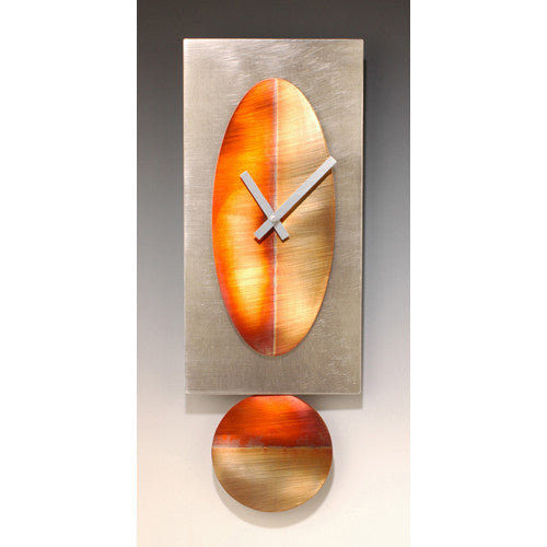 Steel Pendulum Clock/Copper Oval