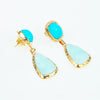 Sleeping Beauty Turquoise & Drusy Hemimorphite Earrings