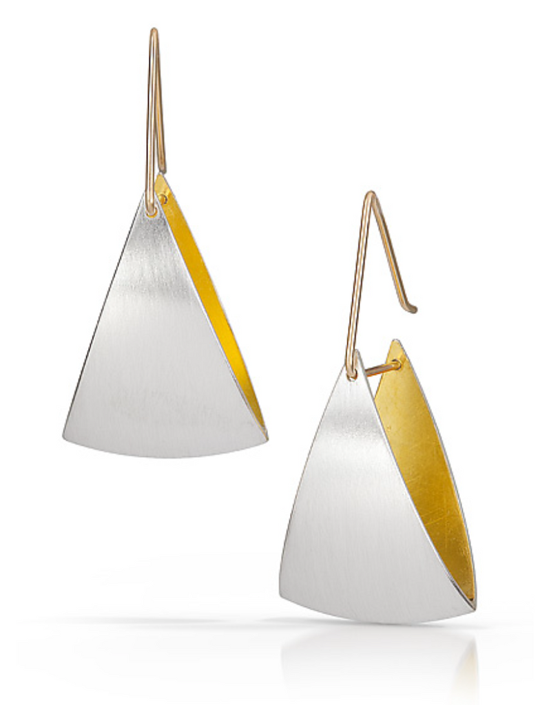 Small Spinnaker Earrings with 22k Gold and Sterling Silver Bi-metal