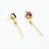 Pink Tourmaline & Freshwater Pearl Earrings