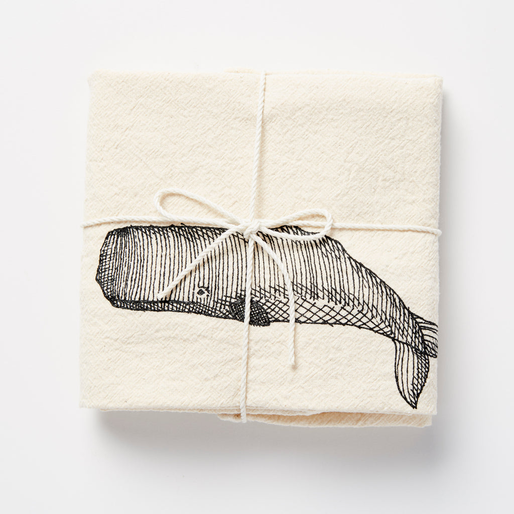 Flour Sack Towel/Whale  30x30