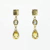 Yellow Beryl & White Ceylon Sapphire Earrings